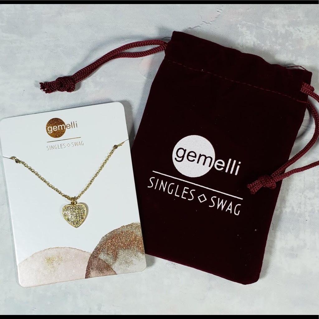 Gemelli | Pav Heart Gold Necklace